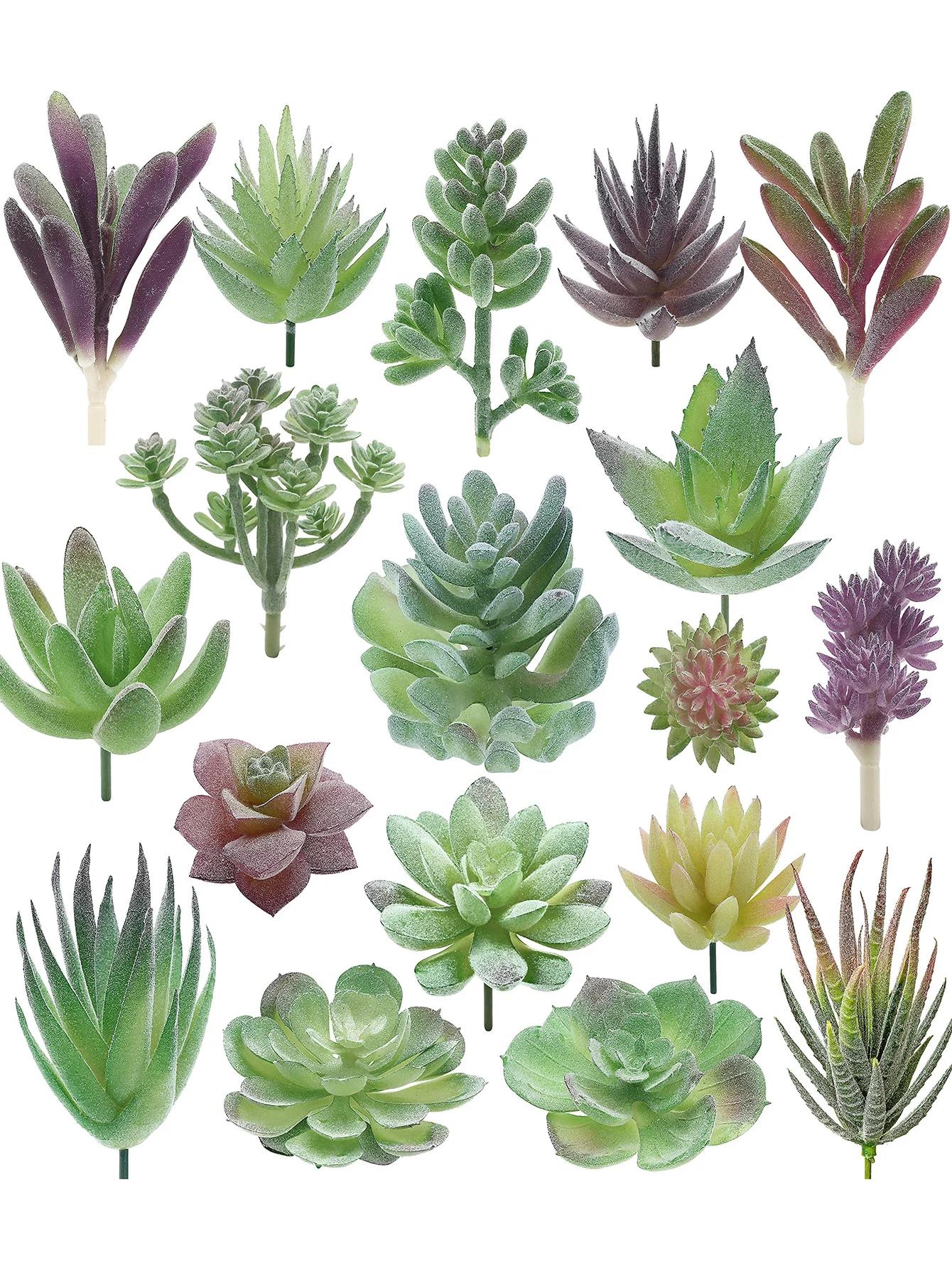 2/5/10 pçs plantas suculentas artificiais duplo reunido suculentas realista texturizado cactus mini falso suculentas decoração de plantas falsas - Image 1