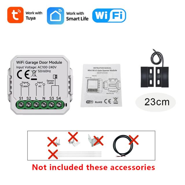 Módulo Controlador de Porta de Garagem Inteligente Tuya WiFi 1 Unidade