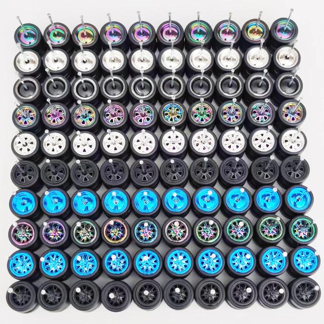 Conjunto de Rodas 1/64 para Carros Diecast - 50 Pares 11mm/13mm