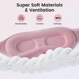 Máscara para Dormir 3D Contornada, Máscara de Dormir 100% Bloqueadora de Luz, Venda para os Olhos Macia com Zero Pressão nos Olhos, Protetor Ocular, Máscara de Dormir - Image 5