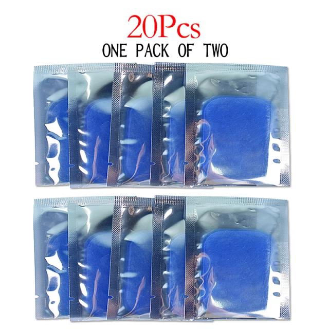 Almofada de eletrodo de hidrogel para estimulador muscular abdominal, adesivos para Ems Hip Trainer, máquina massageadora de emagrecimento corporal, 20pcs