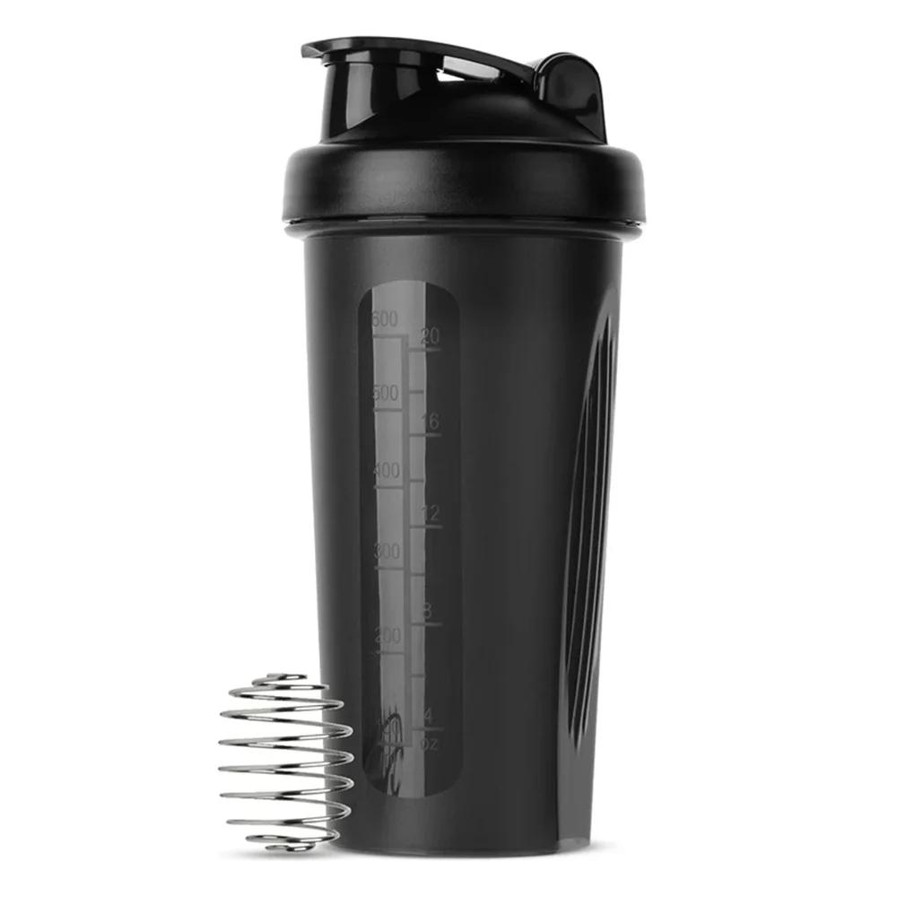 1pc portátil shaker de proteína 600ml garrafa de fitness com fio batedor bola para entusiastas de fitness atletas perfeito para ginásio ao ar livre - Image 1