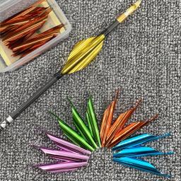 50 pçs pena espiral de tiro com arco 1.8 polegada palhetas giratórias com fita penas de seta varas rotativas asa direita/esquerda diy acessórios de seta - Image 1