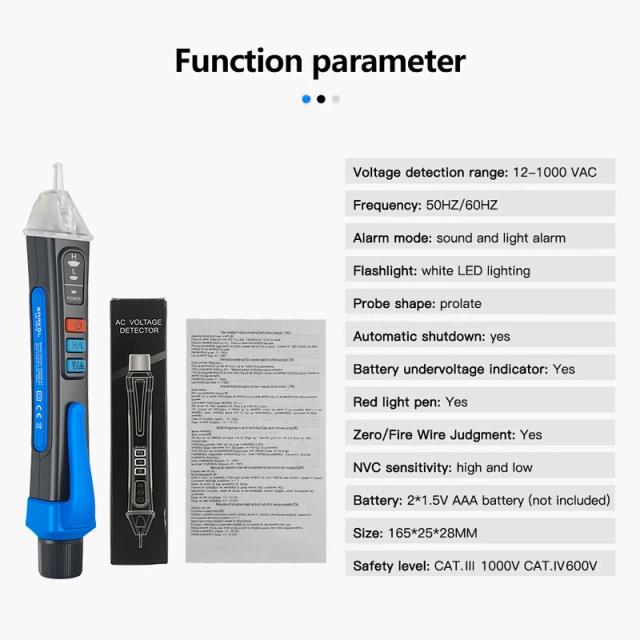 Caneta Testadora de Tensão Sem Contato 12-1000V Indicador Infravermelho