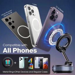 Suporte magnético dobrável para carro, suporte giratório de 360 ​​graus para celular, suporte magnético forte para iphone, samsung - Image 5
