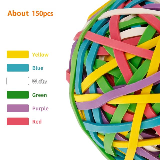 Elásticos de Borracha Coloridos 150 Peças para Organização e Artesanato