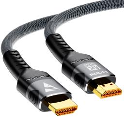 Cabo HDMI 8K 2.1 48Gbps Cabo trançado HDMI de alta velocidade-4K@120Hz 8K@60Hz, DTS:X, HDCP 2.2 e 2.3, HDR 10 para laptop compatível/PS5 - Image 3