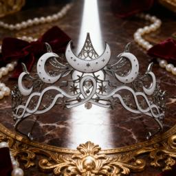 Elegante e lindo gótico lua tiara celestial rainha senhoras coroa barroco headpiece retro festa de casamento requintado festa coroa - Image 3