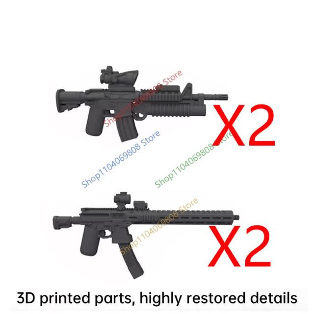 Figuras de soldados militares, acessórios para armas, blocos de construção, força especial, impressão 3d, submetralhadora, rifle hk416 m4, tijolos, brinquedo n06
