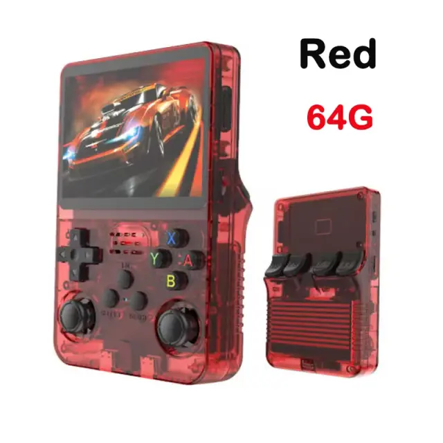 Console de Jogo Portátil Retro R36S com Tela IPS de 3.5", 64g, 2000+ Jogos, 19 Emuladores, Player de Vídeo Portátil para Crianças e Adultos