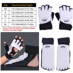 1 par luvas de karatê equipamento taekwondo metade do dedo protetor boxe mão pé proteção pés guardas artes marciais kickboxing - Image 6
