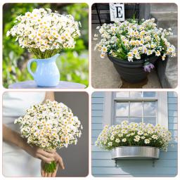12-48PCS Flores Artificiais de Margarida, Pequenas Flores Falsas para Decoração de Mesa em Casamentos e Festas, DIY Decoração para Casa - Image 6