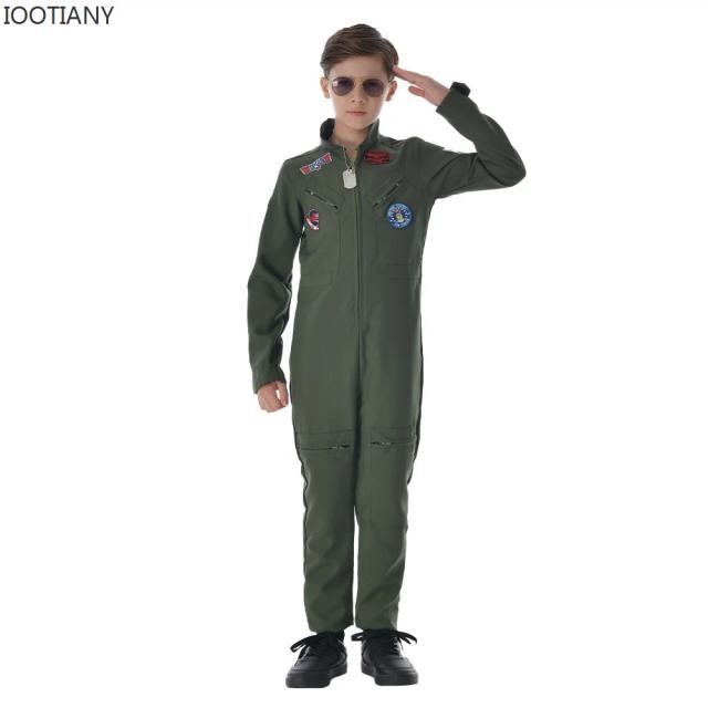 Uniforme da força aérea americana arma filme cosplay trajes de carnaval para homens adulto exército verde militar piloto macacão astronauta