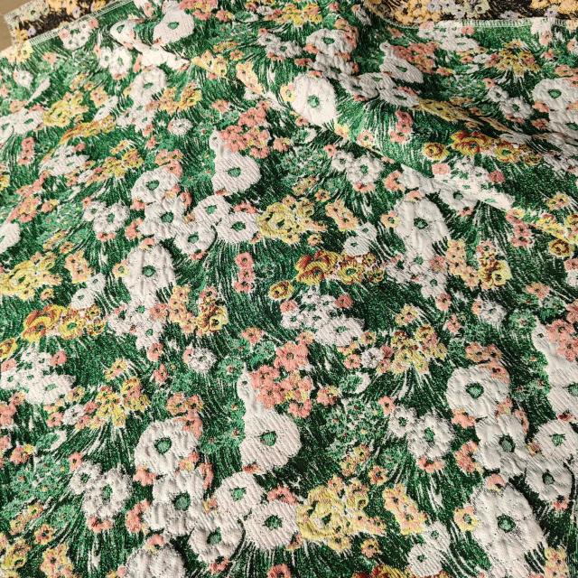 Tecido Jacquard Brocado Francês Romântico Fio Tingido 140cm para Vestidos e Moda