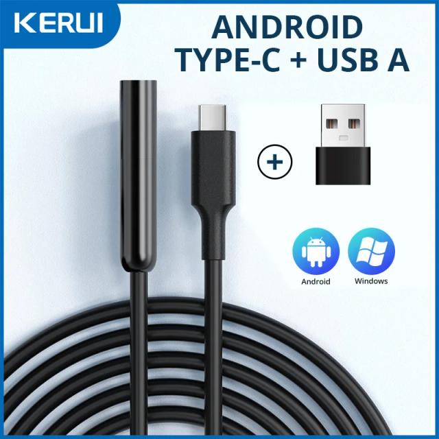 Câmera Endoscópica KERUI Tipo-C 7mm Cabo Rígido para Android e PC