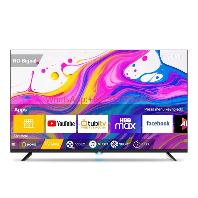 Televisores Smart Android WiFi Personalizáveis de 32, 43, 50, 55, 65, 75, 85, 98 Polegadas, 4K UHD LED HDTV, Televisão LCD LED Slim Sem Borda
