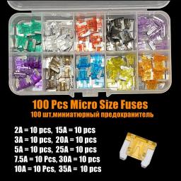 Mini fusíveis médios para carro, 2a/3a/5a/7,5a/10a/15a/20a/25a/30a/35a amp com caixa de armazenamento, kit de conjunto de fusíveis de lâmina sortimento - Image 5