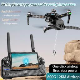 Drone GPS AE60 Profissional com Câmera 8K HD, Gimbal de 3 Eixos, Motores Brushless, Evitação de Obstáculos de 20KM, FPV e Função de Lançamento Aéreo para Pesca - Image 6