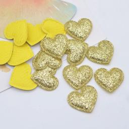 100 pçs 22*20mm bling coração apliques remendos acolchoados para diy headwear grampos de cabelo decoração roupas chapéu artesanato costura suprimentos - Image 5