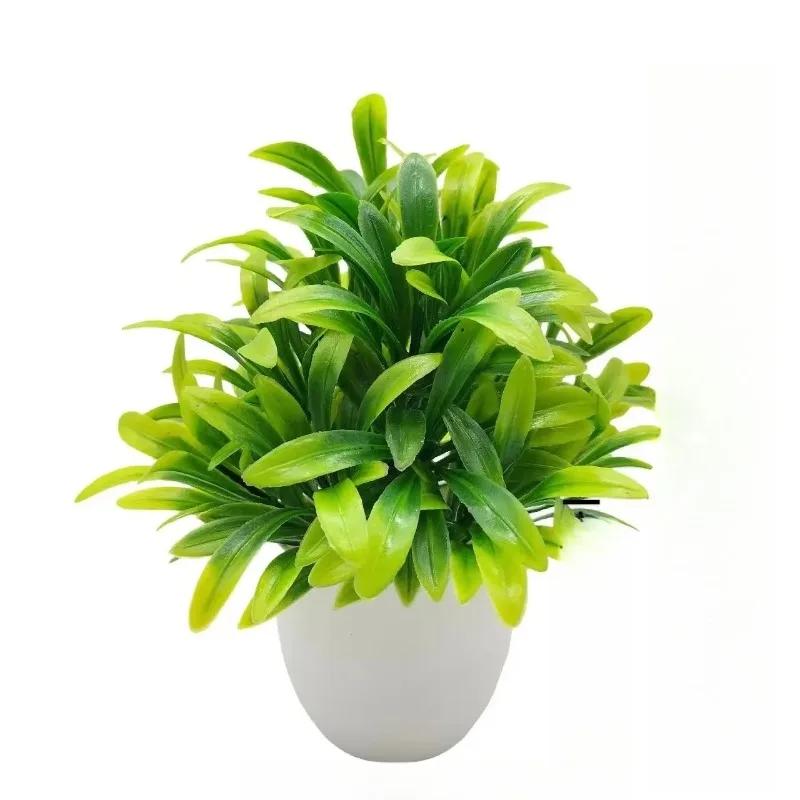Planta Artificial com Vaso de Plástico, Folhagem Falsa para Decoração de Casa, Escritório, Mesa, Sala de Estar e Quarto, Sem Necessidade de Manutenção - Image 1