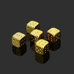 5 pçs/1 conjunto de dados de metal dourado/prata/bronze engraçado jogo dados seis lados decker jogo de tabuleiro acessorios 13mm - Image 1