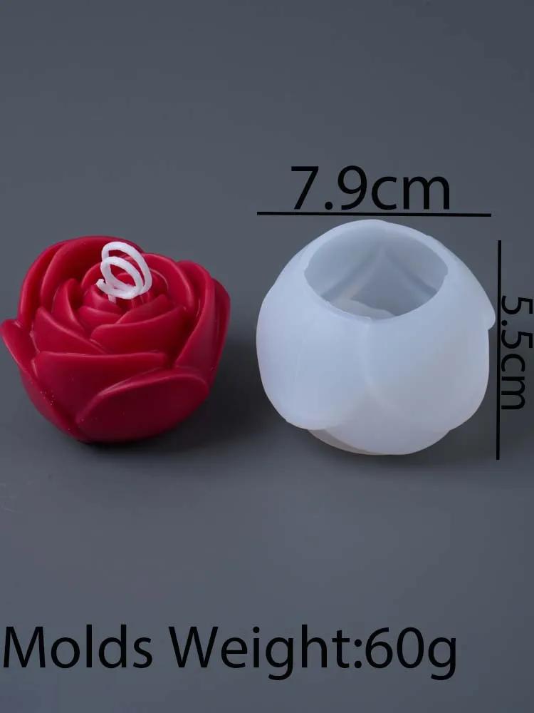 Molde de Vela Silicone Flor 3D Aromática Rosa Artesanato Decoração Casamento Dia dos Namorados
