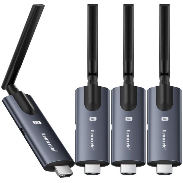 Lemorele Transmissor e Receptor HDMI Sem Fio 5G 200M para Reuniões e Áudio
