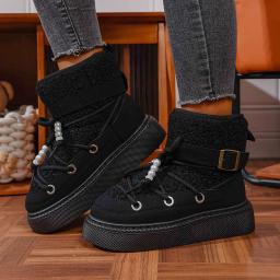 Inverno dedo do pé redondo confortável sola grossa anti deslizamento botas de neve casuais femininas moda nova elegante e sexy botas de trabalho quentes - Image 5