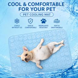 Tapete Refrescante para Cães Ice Silky, Almofada de Poliéster Respirável, Cama Leve para Alívio do Calor, Fácil de Limpar para Todas as Raças de Cães - Image 1