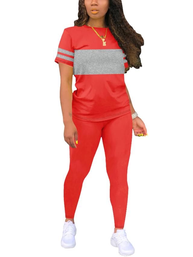 Conjunto Casual Verão Feminino Moda Confortável Roupa Senhora Escritório 2 Peças