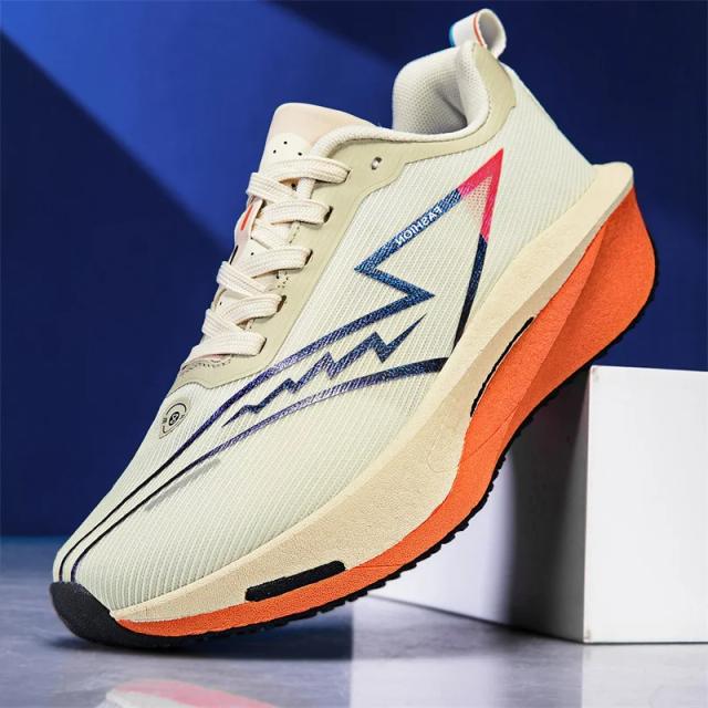 Tênis de Corrida Masculino com Placa de Carbono e Malha Respirável, Tênis Esportivo Feminino Chunta com Amortecimento e Antiderrapante para Maratona