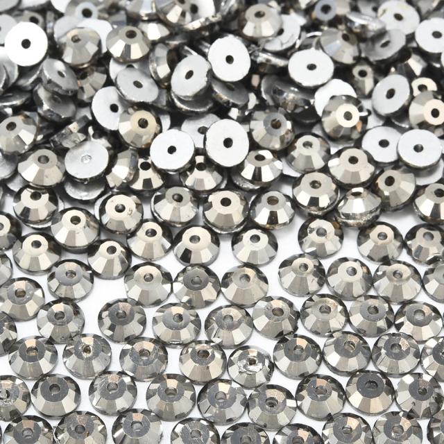 Oleeya 4mm-5mm cristal redondo ab/base de prata transparente costurar em contas de strass costurar em pedras acessórios de vestido de casamento de furo único