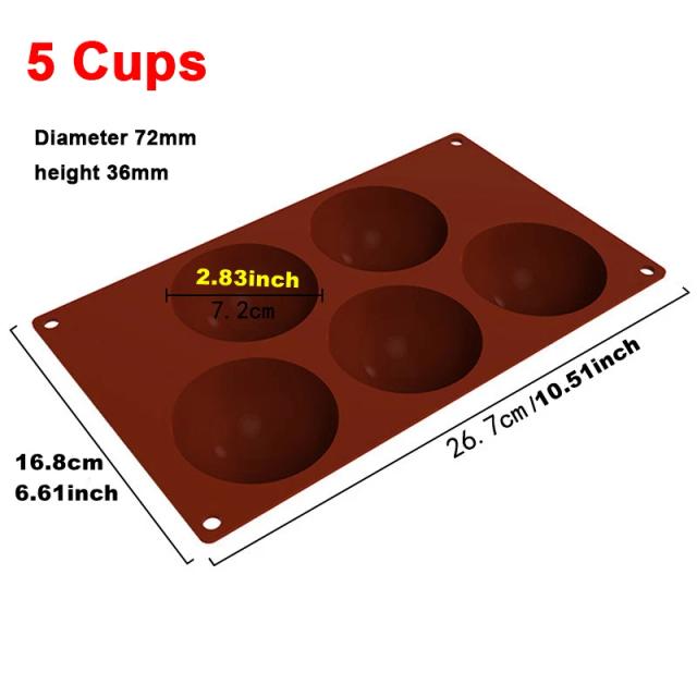 Molde Silicone Semi Esfera para Chocolate e Bolo 12 Cavidades