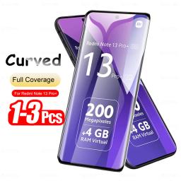 1-3 unidades de vidro temperado curvo para Xiaomi Redmi Note 13 Pro + 14 15 Pro Plus 5G protetor de tela Note15 ProPlus Note14Pro 14Pro 4G - Image 1