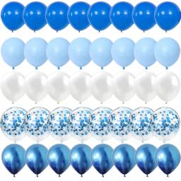 40 peças conjunto azul balões de metal látex confete balão casamento dia dos namorados globos chá de bebê decorações de festa de aniversário - Image 4
