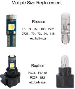 10 Lâmpadas LED Canbus T5 W3W W1.2W PC74 B8.5 Novas para Carro e Moto, Luz Indicadora de Aviso para Painel e Instrumentos - Image 2