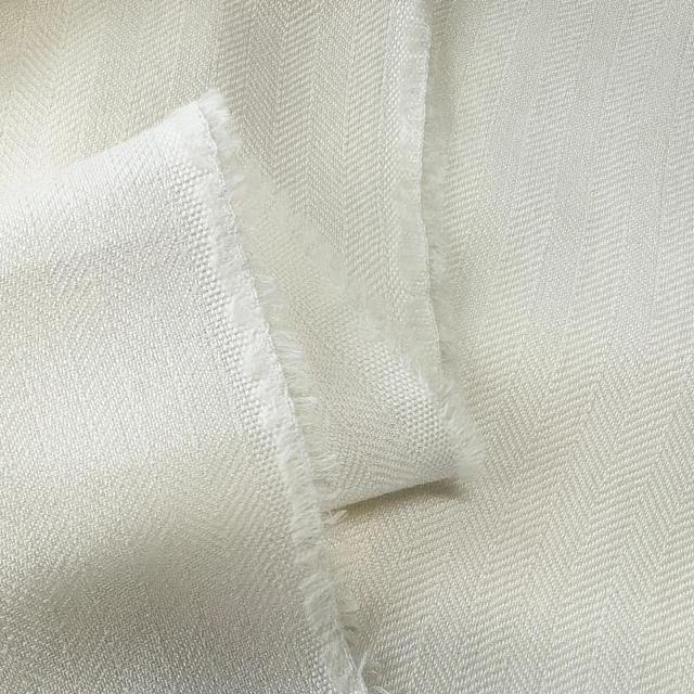 Tecido de Seda e Lã Chevron Off White 23mm 40% Seda 60% Lã
