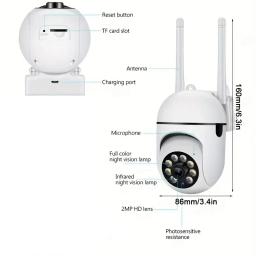 Câmera de Monitoramento Sem Fio A7 360 Graus Intercomunicador 1080P Câmera de Segurança Residencial Remota HD com Visão Noturna para Casa Inteligente - Image 5