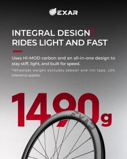 Exar conjunto de rodas de fibra de carbono gr45 pro freio a disco para cascalho plana noivado catraca rodas de bicicleta leves - Image 2