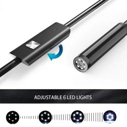Câmera Endoscópica Tipo-C 5.5/7.0MM com 6 LEDs Ajustáveis USB Android Borescópio Flexível para Inspeção em Telefone e PC - Image 3