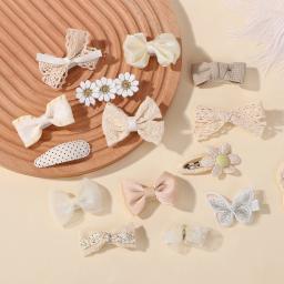 4 pçs doce laço impresso bowknot grampos de cabelo para cabelo meninas artesanal hairpin boutique presilhas headwear acessórios para o cabelo do bebê - Image 5
