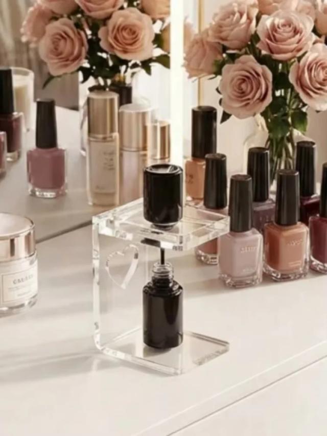 Suporte para Esmaltes em Acrílico Organizador à Prova de Vazamentos para Manicure 5 Unidades