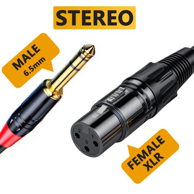 Cabo de Áudio 6.5mm para XLR Microfone Balanceado 0.5m a 5m