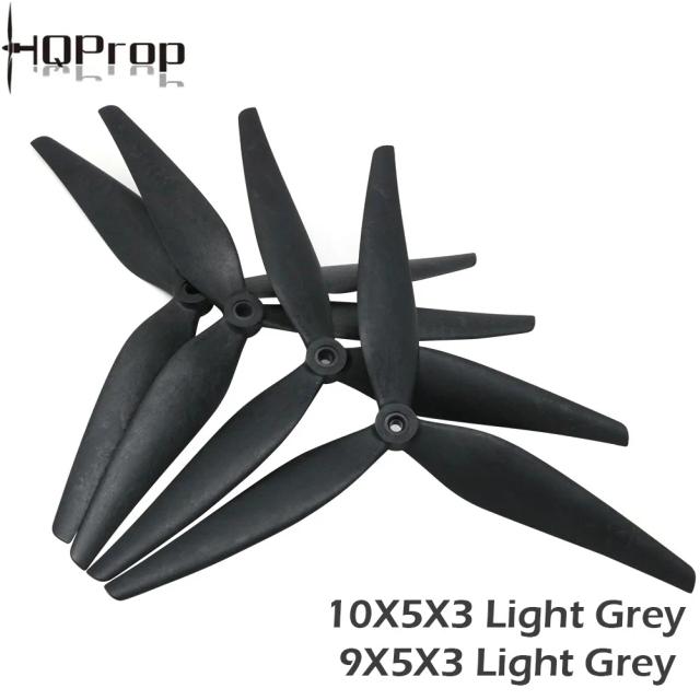 HQProp Hélice de Nylon Reforçada com Carbono 10x5x3 e 9x5x3 para Drone RC FPV
