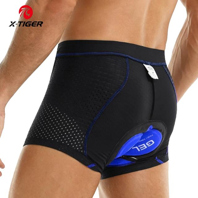 X-TIGER Roupa Interior de Ciclismo Masculina com Gel 5D Acolchoado