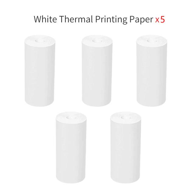 Rolos de Papel Térmico Auto-Adesivo para Mini Impressora Portátil - 57x25mm