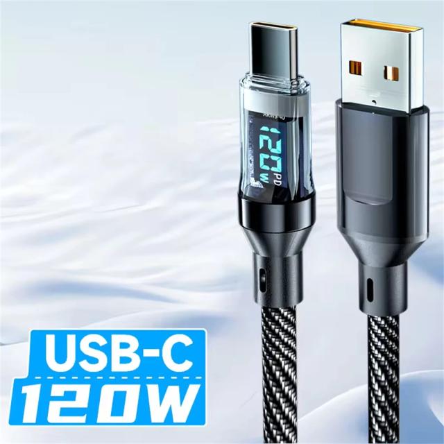 NNBILI Cabos de Carregamento 100W/120W USB C/A com Display LED