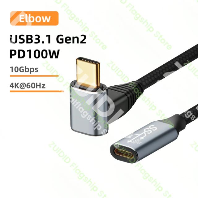 Cabo de Extensão USB C 3.1 Gen2 10Gbps Tipo C para C PD 100W 5A - MacBook Pro 4K 60Hz