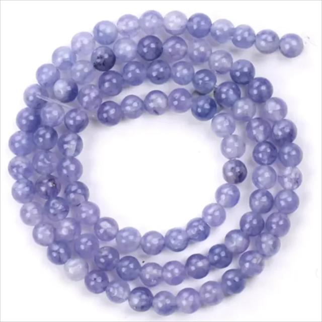 Pedra Angélite Natural para Artesanato Pulseiras e Colares 4mm 6mm 8mm 10mm