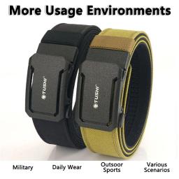 Tushi cinto tático militar para homens, resistente, nylon, metal, fivela automática, cinto de serviço policial, cinto ao ar livre, acessórios esportivos ipsc - Image 4